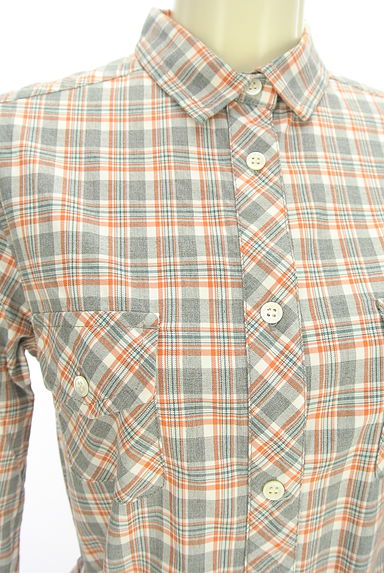 HUMAN WOMAN（ヒューマンウーマン）の古着「ベルト付きチェック柄シャツワンピース（ワンピース・チュニック）」大画像４へ