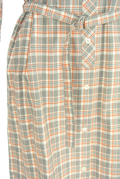 HUMAN WOMAN（ヒューマンウーマン）の古着「ベルト付きチェック柄シャツワンピース（ワンピース・チュニック）」大画像５へ