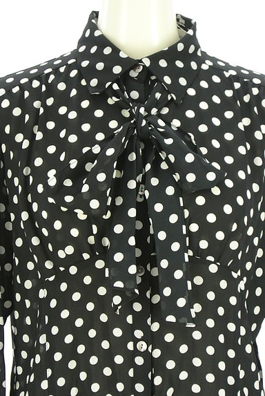 クリックで大画像表示 COMME CA(コムサ)の古着「KT KIYOKO TAKASE タイ付きドットブラウス(ブラウス)」大画像4へ