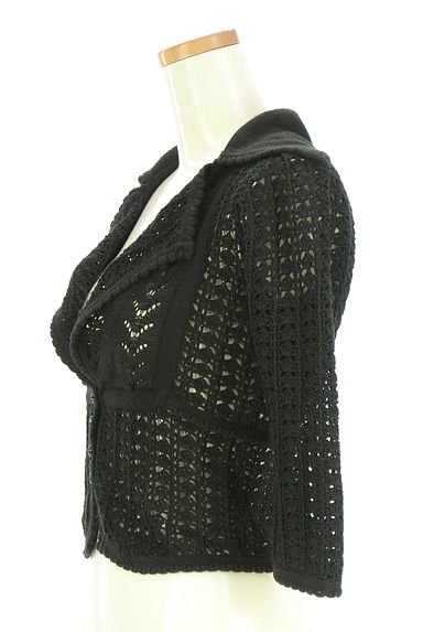 JILLSTUART（ジルスチュアート）の古着「8分袖透かし編みクロップドカーディガン（カーディガン・ボレロ）」大画像３へ