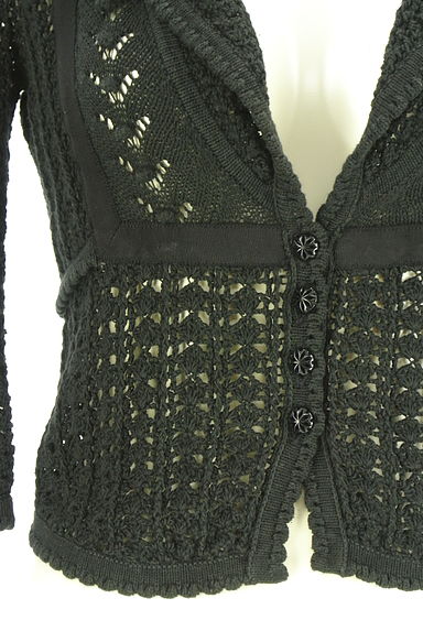 JILLSTUART（ジルスチュアート）の古着「8分袖透かし編みクロップドカーディガン（カーディガン・ボレロ）」大画像５へ