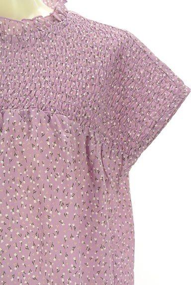 Samansa Mos2（サマンサモスモス）の古着「小花柄シャーリングブラウス（カットソー・プルオーバー）」大画像４へ