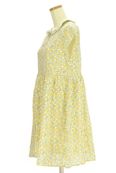 Samansa Mos2（サマンサモスモス）の古着「ehka sopo 花柄膝上シャツワンピース（ワンピース・チュニック）」大画像３へ