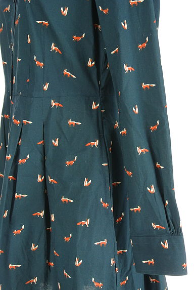 Brooks Brothers（ブルックスブラザーズ）の古着「キツネ柄膝丈スキッパーシャツワンピース（ワンピース・チュニック）」大画像５へ