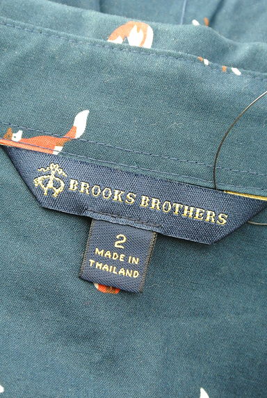 Brooks Brothers（ブルックスブラザーズ）の古着「キツネ柄膝丈スキッパーシャツワンピース（ワンピース・チュニック）」大画像６へ
