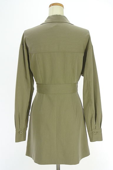 EMODA（エモダ）の古着「ボリューム袖オープンカラーミリタリーシャツワンピ（ワンピース・チュニック）」大画像２へ