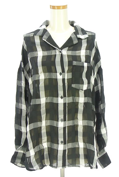EMODA（エモダ）の古着「オーバーサイズシアーチェックシャツ（ブラウス）」大画像１へ