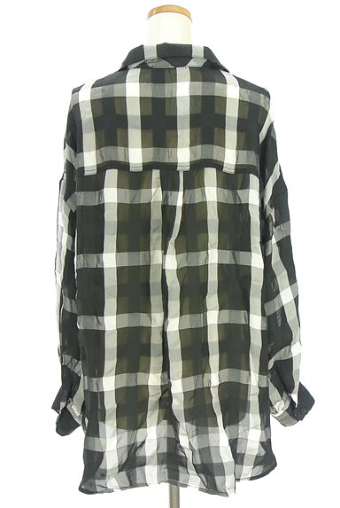 EMODA（エモダ）の古着「オーバーサイズシアーチェックシャツ（ブラウス）」大画像２へ