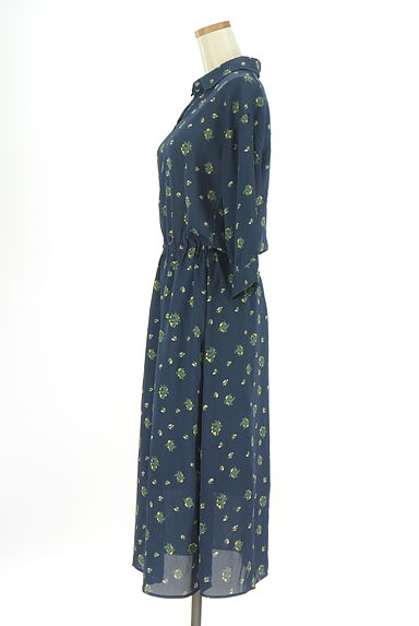 earth music&ecology（アースミュージック＆エコロジー）の古着「9分袖小花柄スキッパーロングワンピース（ワンピース・チュニック）」大画像３へ