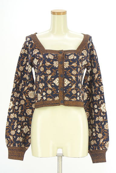 EVRIS（エヴリス）の古着「スクエアネックニットカーディガン（カーディガン・ボレロ）」大画像１へ