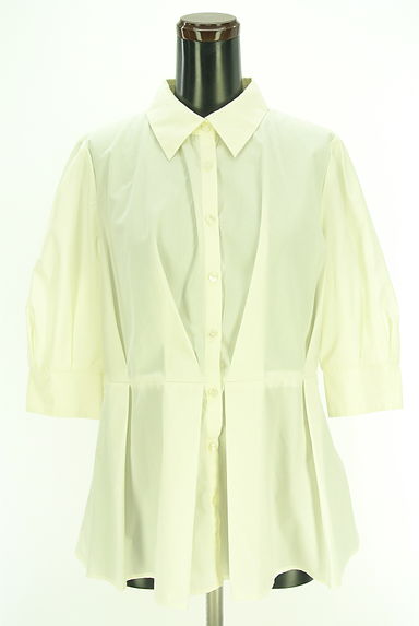 NATURAL BEAUTY BASIC（ナチュラルビューティベーシック）の古着「タックペプラムブラウス（カジュアルシャツ）」大画像１へ