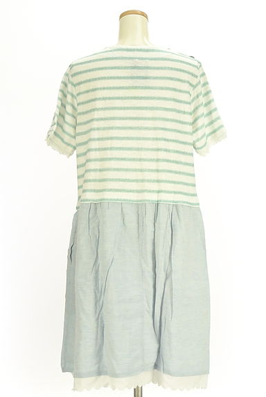 drug store's（ドラッグストアーズ）の古着「D.S.CLUB ボーダー×無地 別地切替ワンピース（ワンピース・チュニック）」大画像２へ