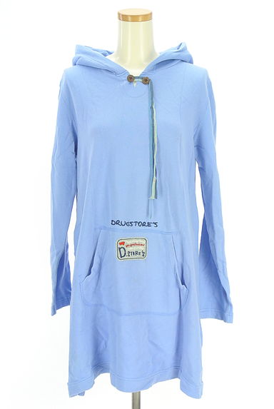 drug store's（ドラッグストアーズ）の古着「ロゴ刺繍＆ワッペン付きスウェットパーカーワンピース（ワンピース・チュニック）」大画像１へ
