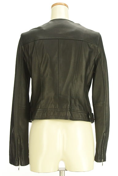 EPOCA THE SHOP（エポカ ザ ショップ）の古着「ノーカラーライダースジャケット（ブルゾン・スタジャン）」大画像２へ