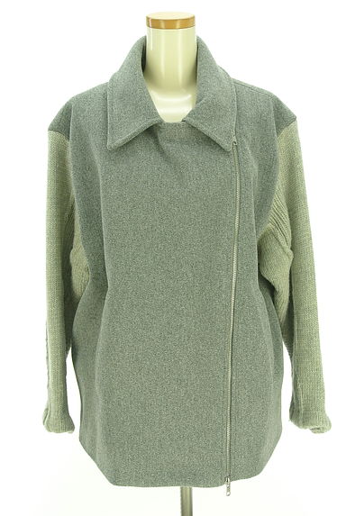 OSMOSIS（オズモーシス）の古着「loaf ニットスリーブミドル丈コート（ブルゾン・スタジャン）」大画像１へ