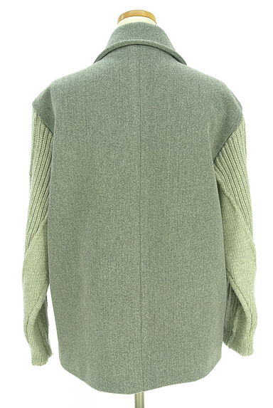 OSMOSIS（オズモーシス）の古着「loaf ニットスリーブミドル丈コート（ブルゾン・スタジャン）」大画像２へ