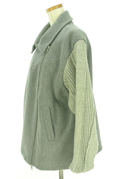 OSMOSIS（オズモーシス）の古着「loaf ニットスリーブミドル丈コート（ブルゾン・スタジャン）」大画像３へ