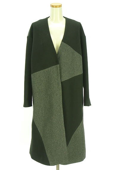 OSMOSIS（オズモーシス）の古着「loaf 配色ノーカラーロングコート（ブルゾン・スタジャン）」大画像１へ