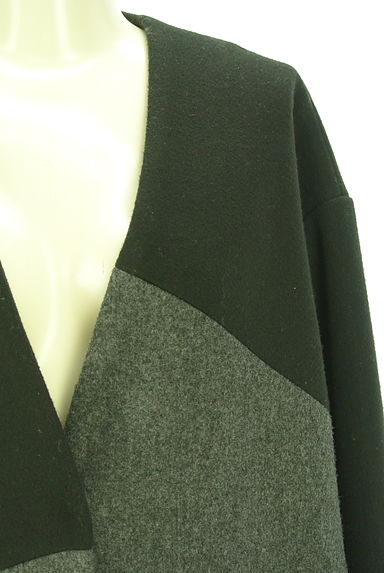 OSMOSIS（オズモーシス）の古着「loaf 配色ノーカラーロングコート（ブルゾン・スタジャン）」大画像４へ