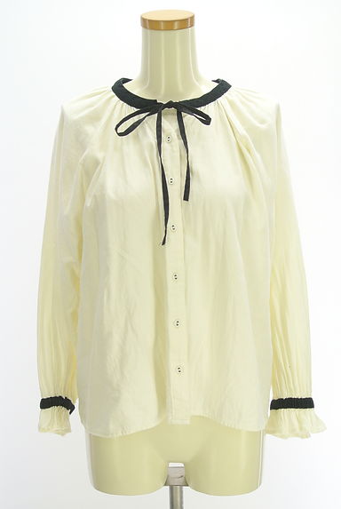 クリックで大画像表示 Samansa Mos2(サマンサモスモス)の古着「バイカラーリボンブラウス(ブラウス)」大画像1へ