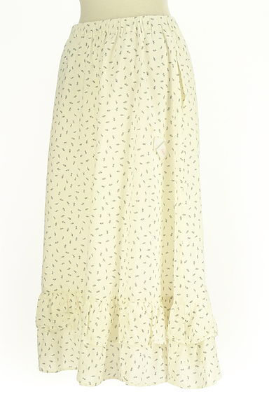 Samansa Mos2（サマンサモスモス）の古着「小花柄裾フリルミモレスカート（ロングスカート・マキシスカート）」大画像４へ