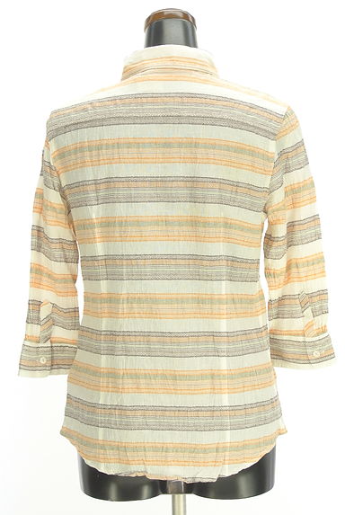 Crocodile（クロコダイル）の古着「8分袖マルチボーダーブラウス（カジュアルシャツ）」大画像２へ