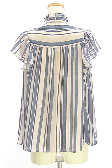 REDYAZEL（レディアゼル）の古着「フリルネックストライプブラウス（ブラウス）」大画像２へ