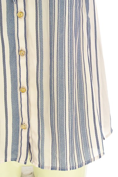 REDYAZEL（レディアゼル）の古着「フリルネックストライプブラウス（ブラウス）」大画像５へ