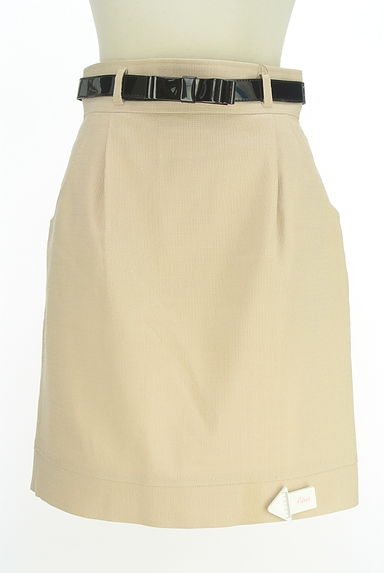 クリックで大画像表示 QUEENS COURT(クイーンズコート)の古着「エナメルベルト付きミニスカート(スカート)」大画像4へ