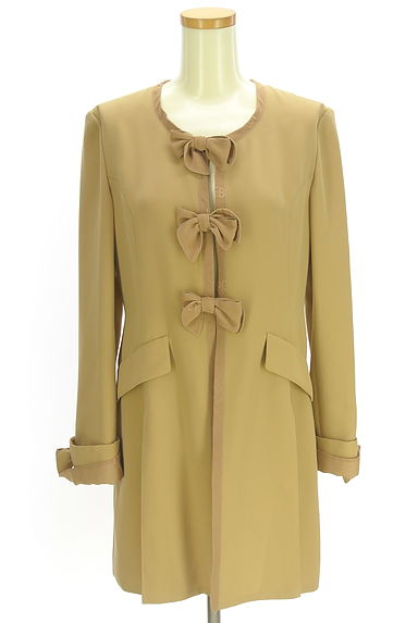 INGEBORG（インゲボルグ）の古着「りぼん付きノーカラーロングジャケット（コート）」大画像１へ