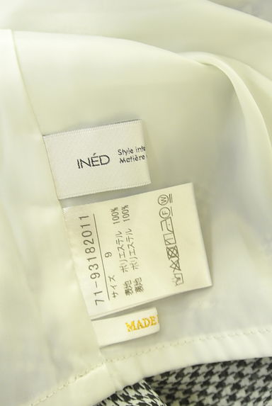 INED（イネド）の古着「千鳥格子柄バンドカラーシフォンブラウス（カットソー・プルオーバー）」大画像６へ