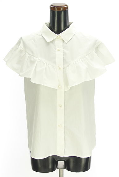 STRAWBERRY-FIELDS（ストロベリーフィールズ）の古着「パールボタンフリルブラウス（ブラウス）」大画像１へ