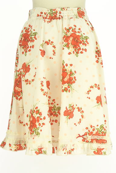 PINK HOUSE（ピンクハウス）の古着「ドット×イチゴ柄膝丈スカート（スカート）」大画像２へ