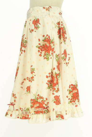 PINK HOUSE（ピンクハウス）の古着「ドット×イチゴ柄膝丈スカート（スカート）」大画像３へ