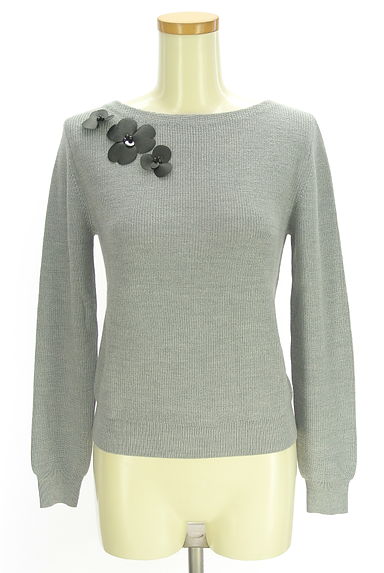 AVENIRETOILE（アベニールエトワール）の古着「花モチーフ付きボートネックニット（ニット）」大画像１へ