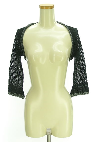 LANVIN en Bleu（ランバンオンブルー）の古着「ラメライン透かし編みボレロ（カーディガン・ボレロ）」大画像１へ