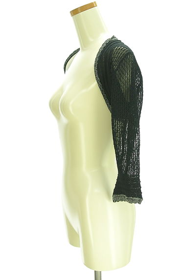 LANVIN en Bleu（ランバンオンブルー）の古着「ラメライン透かし編みボレロ（カーディガン・ボレロ）」大画像３へ