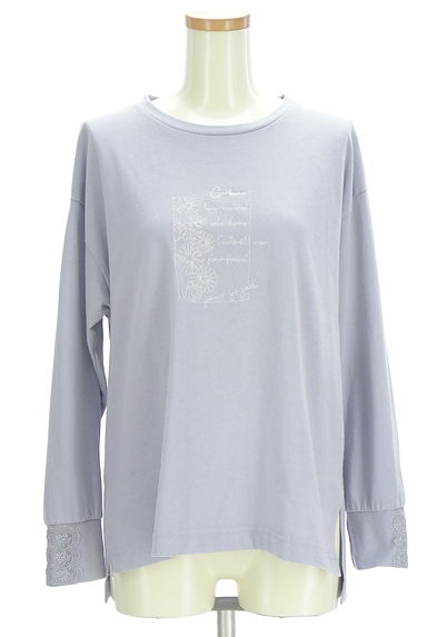 axes femme（アクシーズファム）の古着「ロゴ＆花刺繍カットソー（カットソー・プルオーバー）」大画像１へ