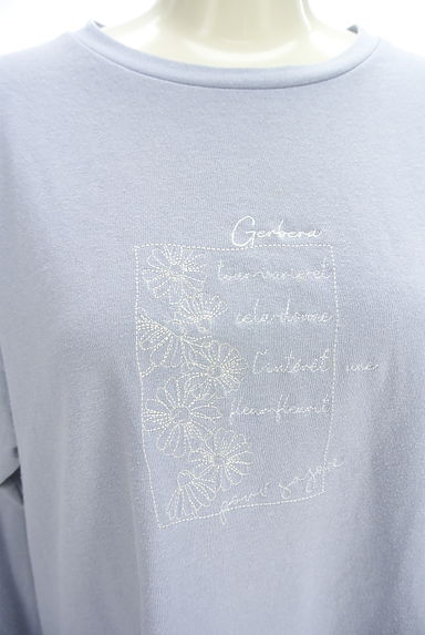 axes femme（アクシーズファム）の古着「ロゴ＆花刺繍カットソー（カットソー・プルオーバー）」大画像４へ