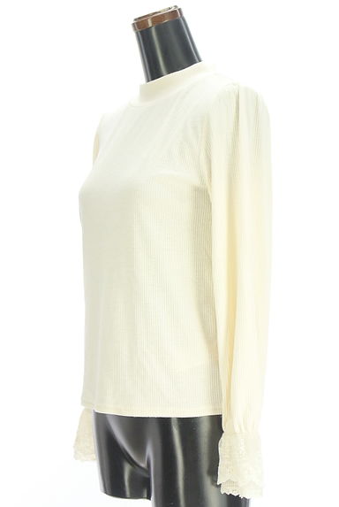 axes femme（アクシーズファム）の古着「袖チュールレースモックネックリブカットソー（カットソー・プルオーバー）」大画像３へ