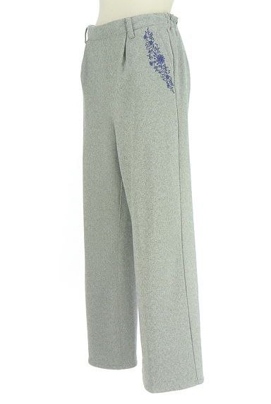 axes femme（アクシーズファム）の古着「花刺繍入り起毛ストレートパンツ（パンツ）」大画像３へ