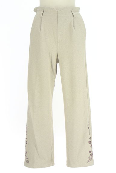 axes femme（アクシーズファム）の古着「花刺繍入りヘリンボーンパンツ（パンツ）」大画像１へ