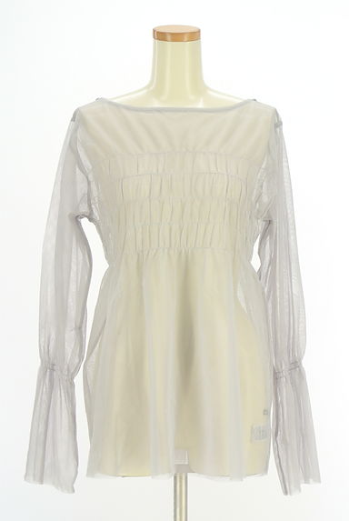 クリックで大画像表示 Kastane(カスタネ)の古着「シャーリングチュールトップス(カットソー・プルオーバー)」大画像1へ