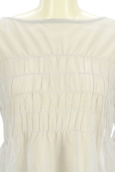 クリックで大画像表示 Kastane(カスタネ)の古着「シャーリングチュールトップス(カットソー・プルオーバー)」大画像4へ