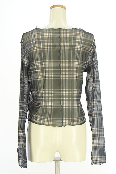 クリックで大画像表示 Kastane(カスタネ)の古着「チェック柄シアーカットソー(カットソー・プルオーバー)」大画像2へ