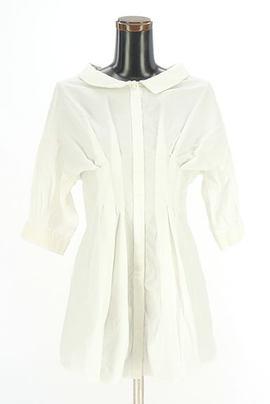 クリックで大画像表示 axes femme(アクシーズファム)の古着「バックレースアップ5分袖シャツチュニック(ブラウス)」大画像1へ