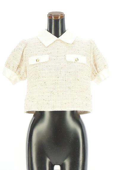 Ank Rouge（アンクルージュ）の古着「ラメツイードパフスリブラウス（カットソー・プルオーバー）」大画像１へ