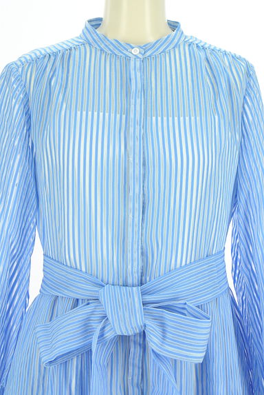 anuans（アニュアンス）の古着「ストライプ柄バンドカラーシャツワンピース（ワンピース・チュニック）」大画像４へ