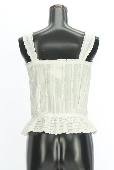 PINK HOUSE（ピンクハウス）の古着「リボン付きフリルコットンキャミブラウス（カットソー・プルオーバー）」大画像２へ