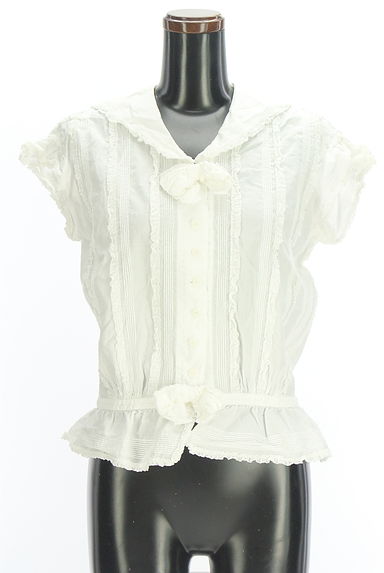 クリックで大画像表示 PINK HOUSE(ピンクハウス)の古着「セーラー襟フリルブラウス(ブラウス)」大画像1へ